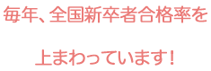 毎年、全国新卒者合格率を上まわっています!